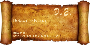 Dobsa Edvina névjegykártya